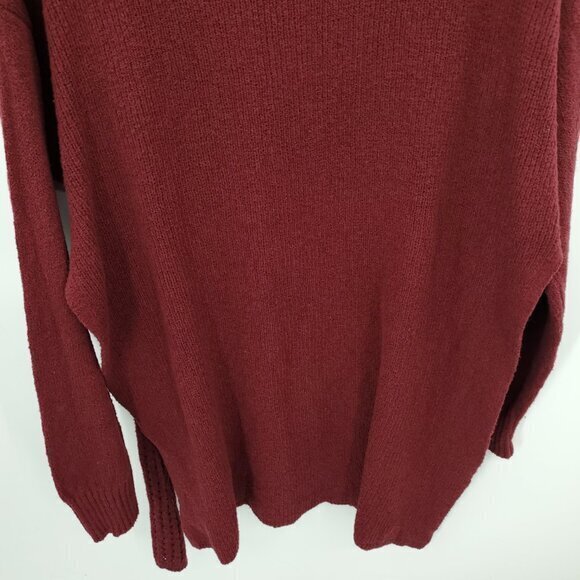 Free People Harper Knit Split Side Tunic Sweater XL Pretty Berry (Red) - Picture 11 of 15